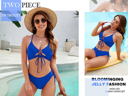 Blooming Jelly Curvy Cutout String Bathing Suit Womens Two Piece Bikini Set