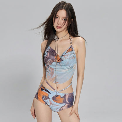3-in-1 Satin Mesh Bikini Set — K-Fashion 🇰🇷